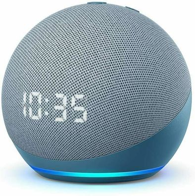 Amazon Echo Dot 4. Gen. mit Uhr Blaugrau Smarter Lautsprecher Alexa NEU und OVP