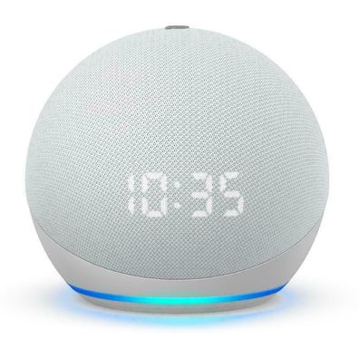 Amazon Echo Dot 4. Gen. mit Uhr Weiß - Smarter Lautsprecher Alexa NEU und OVP