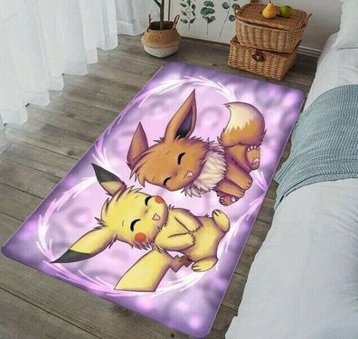 Teppich Pokemon Pikachu und Evoli 60cm * 40cm Japan Rutschfeste Fußmatte