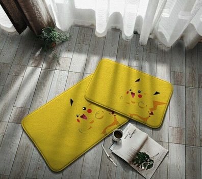 Teppich Pokemon Pikachu gelbes Motiv 60cm * 40cm Japan Rutschfeste Fußmatte