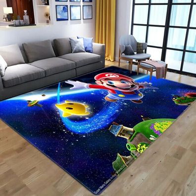 Teppich Super Mario Galaxy 60cm * 40cm Japan Rutschfeste Fußmatte (Gr. 60cm * 40cm)