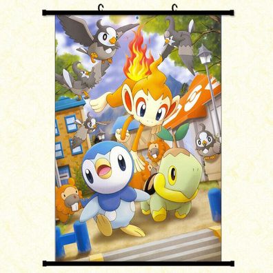 Pokemon Wandscroll / Poster / Rollbild Kunststoff - Motiv: Pliprin + Chelast