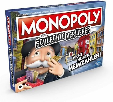 Hasbro Monopoly für schlechte Verlierer E9972100 Brettspiel Familienspiel