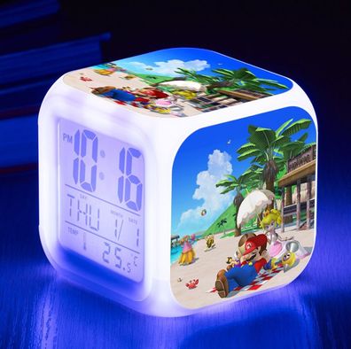 Super Mario Holiday (Nintendo) Digitaluhr / Wecker - Licht + Temperatur + Datum