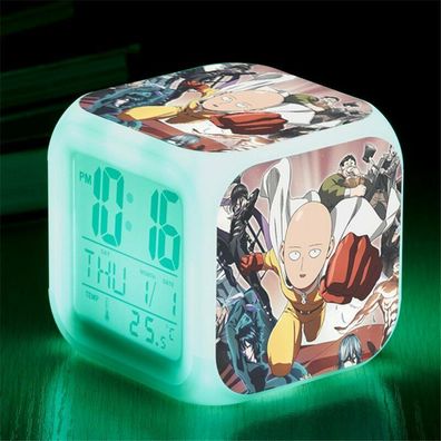 Anime/ Manga One Punch Man Saitama Digitaluhr / Wecker + Licht + Temperatur + Datum