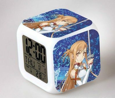 Anime Sword Art Online/ SAO Asuna Digitaluhr/ Wecker - Licht + Temperatur + Datum
