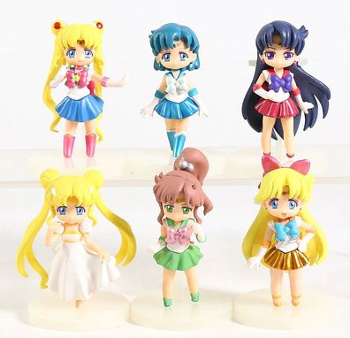 Sailor Moon Figuren - Moon, Mars, Venus, Mercury, Jupiter + Prinzessin Serenety
