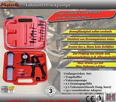 KFZ Dual Vakuum Druck-Pumpe zum Testen Bremssystem und Fahrzeugeinstellungen #02