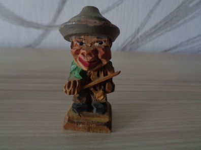 kleine Holzfigur Geiger-sehr alt-erzgebirgische Schnitzerei