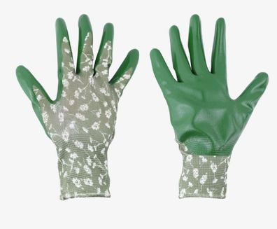 Esschert Design Garten Handschuhe grün Blumen Beschichtung Griff Arbeits Schutz