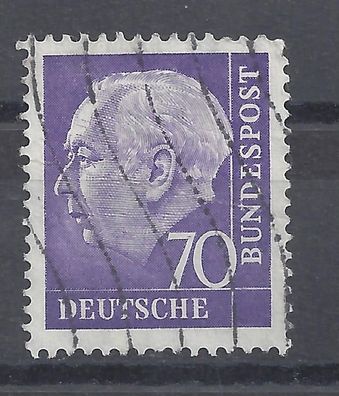 Mi. Nr. 263, BRD, Bund, Jahr 1957, Heuss 70, lila, gestempelt
