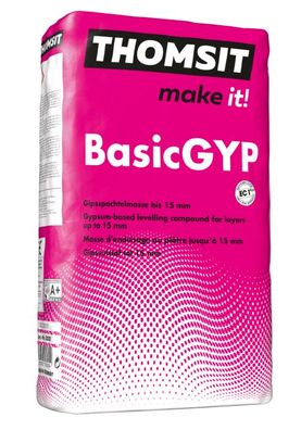 Thomsit® Basic GYP 25 kg Selbstverlaufende Gipsspachtelmasse für Innen 1 - 15 mm