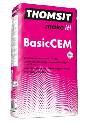 Thomsit® Basic CEM 25 kg Zementspachtelmasse Ausgleich bis 10 mm Selbstverlaufend