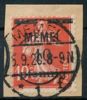 MEMEL 1920 Nr 19y gestempelt Briefstück X447722