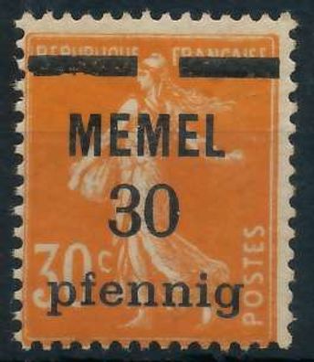 MEMEL 1920 Nr 21y ungebraucht X44789E