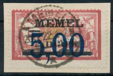 MEMEL 1922 Nr 51 zentrisch gestempelt Briefstück gepr. X447AFE