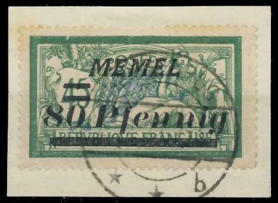 MEMEL 1922 Nr 63 zentrisch gestempelt Briefstück X447CB2