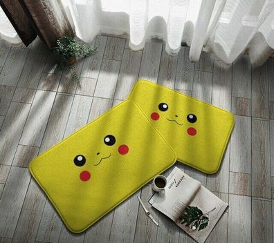 Teppich Pokemon Pikachu Gesicht 60cm * 40cm - Rutschfeste Fußmatte