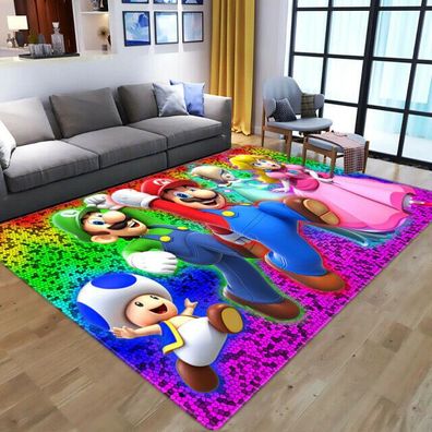 Teppich Super Mario Luigi Peach 60cm * 40cm - Rutschfeste Fußmatte