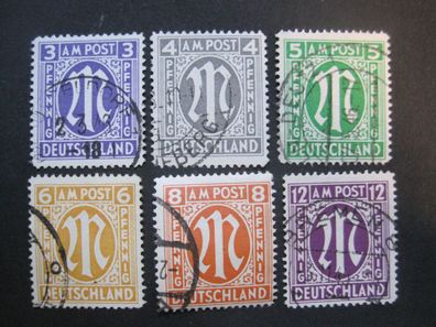 Alliierte Besetzung A/ B Zone MiNr. 10-15 gestempelt (E 422)