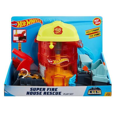 Mattel Hot Wheels Spielset : City Feuerwehr Einsatzzentrale 1 Fahrzeug &lrm; GJL06