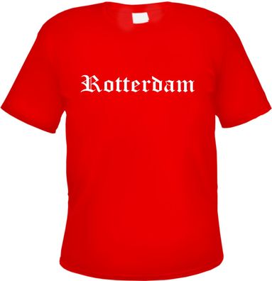 Rotterdam Herren T-Shirt - Altdeutsch - Rotes Tee Shirt