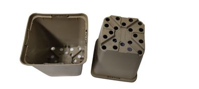 Göttinger RF 9x9x9,5 Taupe Vierkanttopf 100% Recycling nachhaltig Staudentopf
