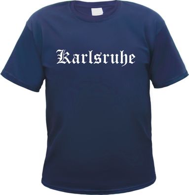 Karlsruhe Herren T-Shirt - Altdeutsch - Blaues Tee Shirt