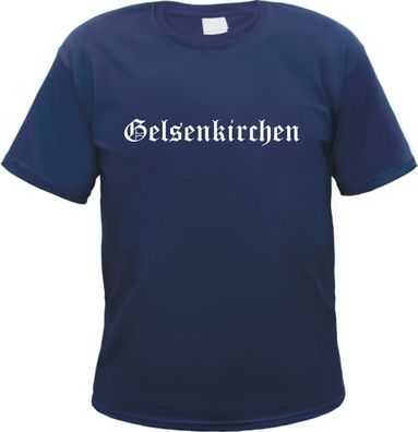 Gelsenkirchen Herren T-Shirt - Altdeutsch - Blaues Tee Shirt
