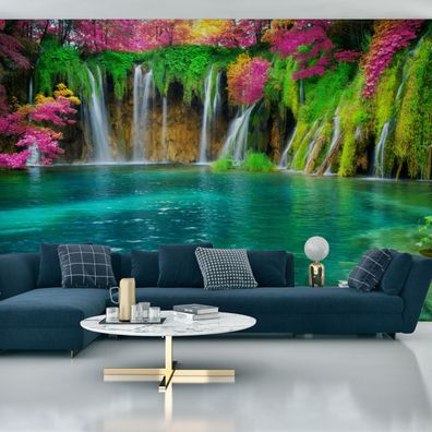 Muralo VLIES Fototapeten Tapeten XXL Exotischer Wasserfall 3D-Dekor 4917