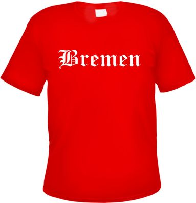 Bremen Herren T-Shirt - Altdeutsch - Rotes Tee Shirt