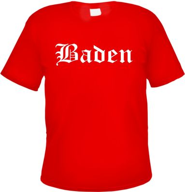 Baden Herren T-Shirt - Altdeutsch - Rotes Tee Shirt