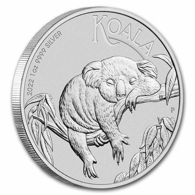 Perth Mint Australien Koala 2022 1 oz 999 Silbermünze Feinsilber in Kapsel