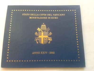 Original KMS 2002 Vatikan 2002 Papst Johannes Paul II. im Folder mit Kunststofffolie