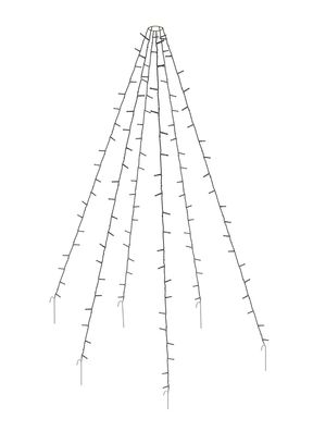 192 LED Fahnenmast Beleuchtung - H 190 cm - Weihnachtsbaum Überwurf Lichterkette