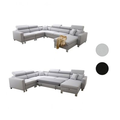 Ecksofa Eckcouch Sofa mit Schlaffunktion Lokka U Form Bettkästen Couch Wohnlandschaft