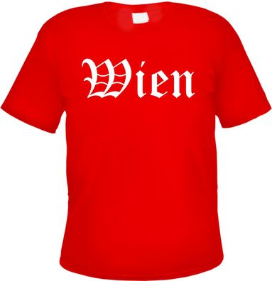 Wien Herren T-Shirt - Altdeutsch - Rotes Tee Shirt