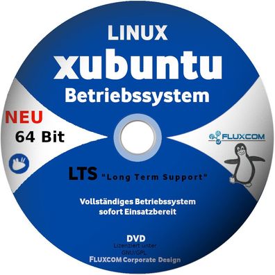 Xubuntu 20.04.3 LTS 64 Bit DVD komplettes Linux Betriebssystem