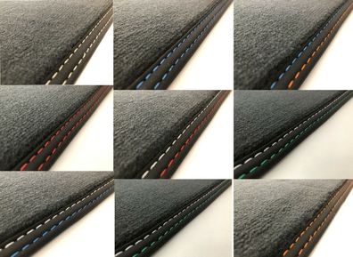 Fußmatten für Volvo S80 Velours Deluxe anthrazit Nubukband mit Doppelnaht farbig