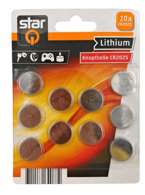 10 - 50 Stück Knopfzelle CR2025 Lithium Batterien Blister CR 2025 (ab 0,35€/ st)