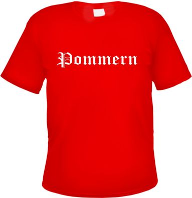 Pommern Herren T-Shirt - Altdeutsch - Rotes Tee Shirt
