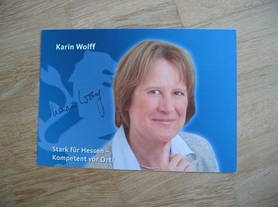 Hessen Ministerin CDU Karin Wolff - handsigniertes Autogramm!!!
