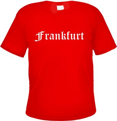 Frankfurt Herren T-Shirt - Altdeutsch - Rotes Tee Shirt