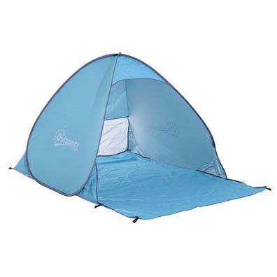 Outsunny® Wurfzelt Strandmuschel Strandzelt Pop Up Zelt Automatisch Campingzelt Blau