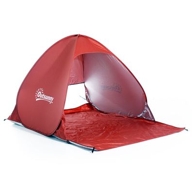 Outsunny® Campingzelt Sekundenzelt Pop Up Zelt Strandzelt Automatisch Rot Zelt