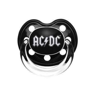 AC/ DC (Logo) - Schnuller - Baby Soother schwarz mit schwarzen Griff 100% Merch