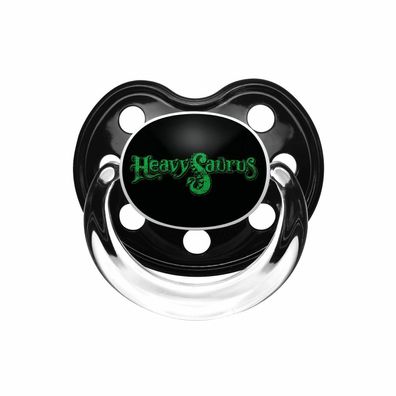 Heavysaurus Logo - Schnuller - Baby Soother schwarz mit schwarzen Griff 100% Merch