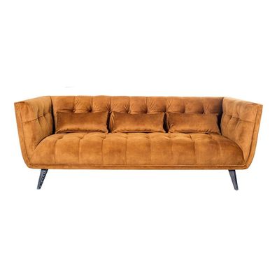 Vintage Sofa Clubsofa Woodbrook 3-Sitzer velvet-brown samt