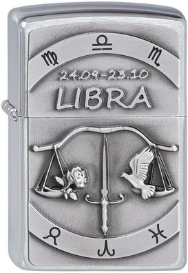 Zippo Feuerzeug 2002078 Libra Waage Horoskop Emblem