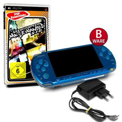 Original Sony PlayStation Portable - PSP 3004 Silm & Lite Konsole in BLAU / VIBRAN...